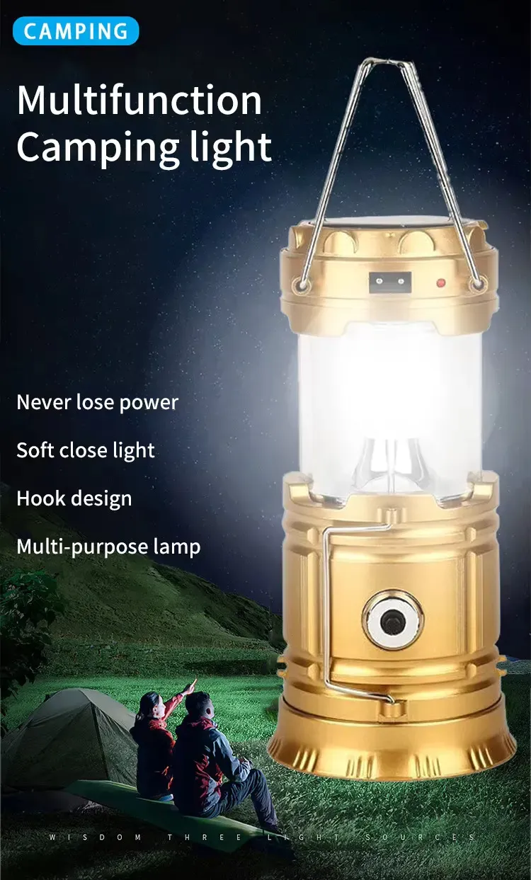 Mini Portable Outdoor Camping Light Solar Flashlight Led Camping Lantern