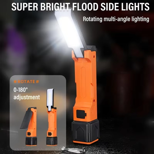 DY-01 Multi-functional handheld flashlight, work light with COB side beam, telescopic zoom, 7 modes, magnetic head.
