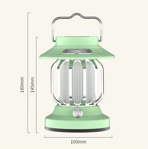 Retro solar LED tent lamp, creative ABS body, multi-functional outdoor garden camping lamp