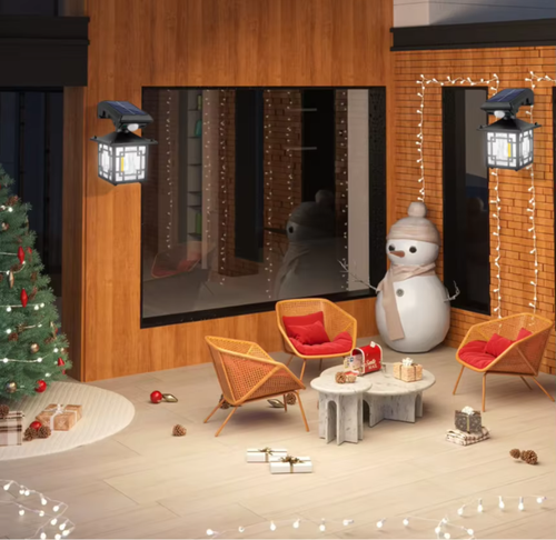 Outdoor IP65 waterproof human body-sensitive solar courtyard lamp wall-mounted lamp, with motion sensor, for garden courtyard lighting