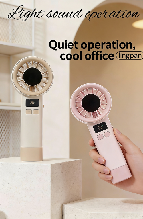 FS-8910 Digital Display Handheld Rechargeable Mini Fan Stepless Speed ​​Control (199 Levels) With Lanyard Outdoor Fan