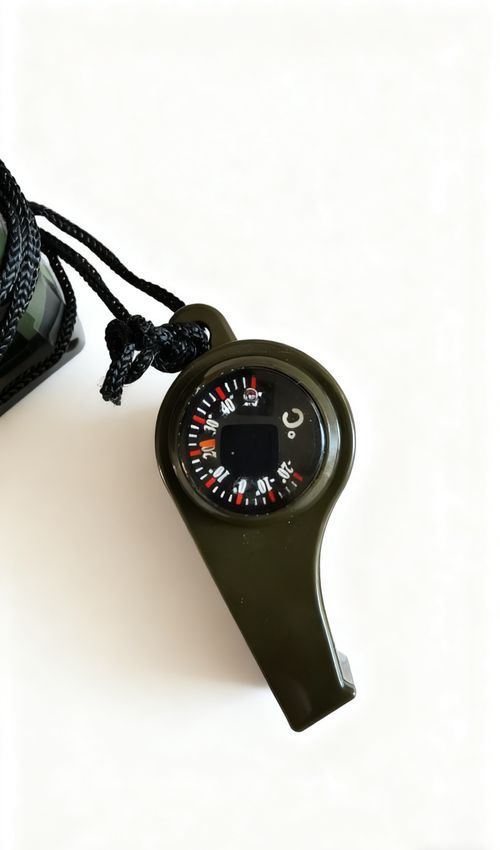 Windproof Jet Torch Lighter Green & Blue Jet Flame Ignition Outdoor Welding Moxibustion Whistle Compass Thermometer and Rope