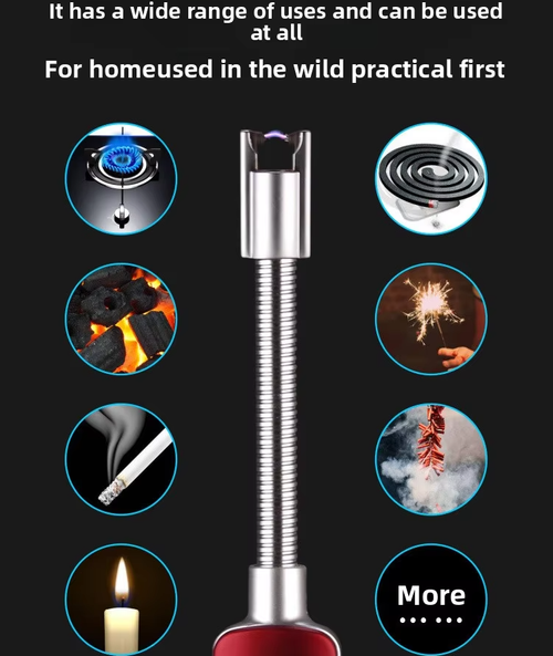 360-degree rotatable USB rechargeable single arc digital kitchen lighter, classic metal, windproof lithium battery, barbecue, camping