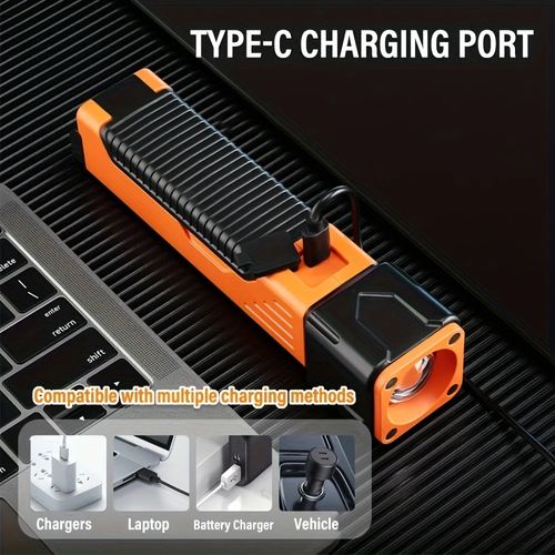 DY-01 Multi-functional handheld flashlight, work light with COB side beam, telescopic zoom, 7 modes, magnetic head.