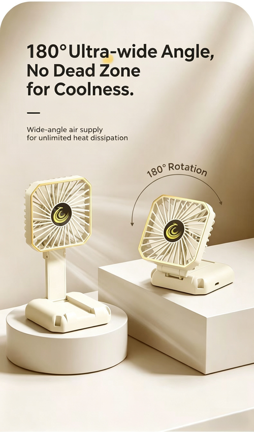 TX-FS02 Foldable Handheld Mini Fan Rechargeable, Doubles as a Phone Stand  Portable USB Desktop Fan