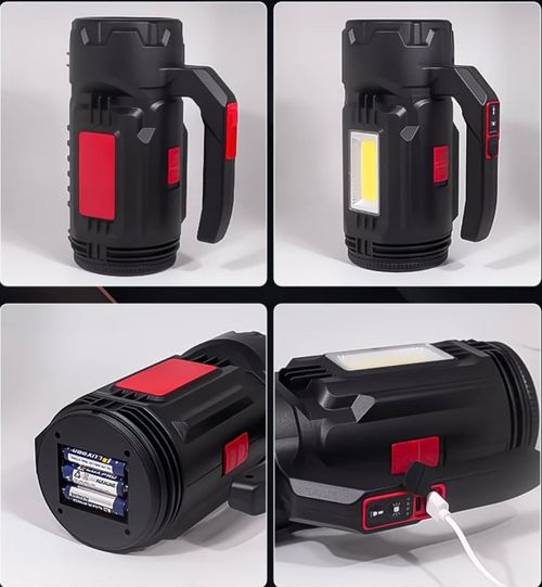 Professional high-intensity flashlight with built-in toolkit, charging cable, side light, and emergency multi-functional portable work lamp.