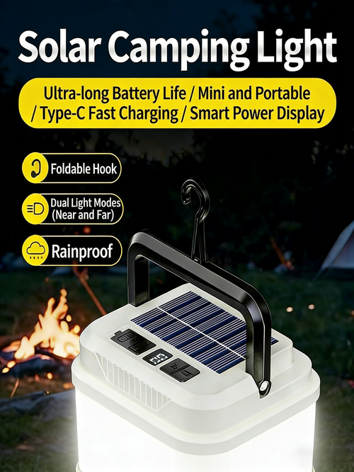 GT-150 Portable solar-powered light for night markets, household use, emergency power outage light, portable rechargeable outdoor camping light