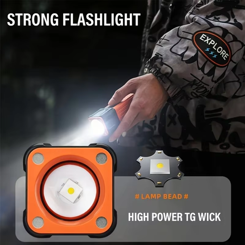 DY-01 Multi-functional handheld flashlight, work light with COB side beam, telescopic zoom, 7 modes, magnetic head.
