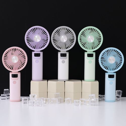 FS-8310B Portable Handheld Fan Electroplated 3-Phase Brushless Motor 1800mAh Battery Powerful Airflow  Ideal for Outdoor & In-Car Use Digital Display