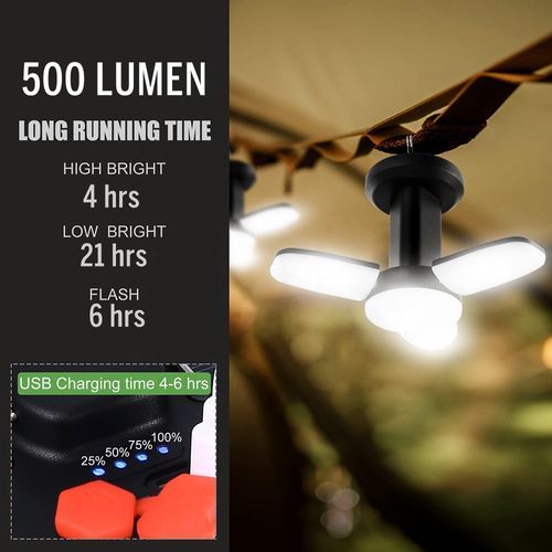 ZT-03 Portable USB rechargeable LED solar light, foldable outdoor hanging light for camping emergency charging.