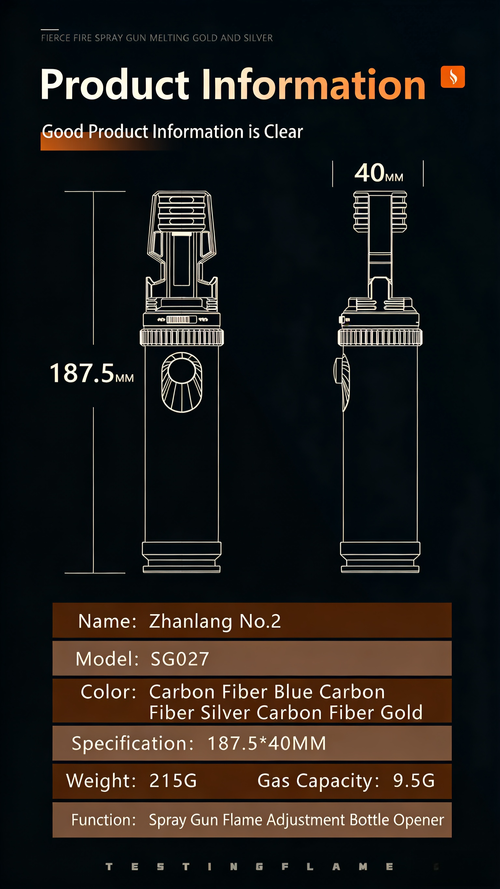 SG-027Multi-functional cigar-specific spray gun lighter, refillable flame-throwing windproof lighter with bottle opener for barbecues