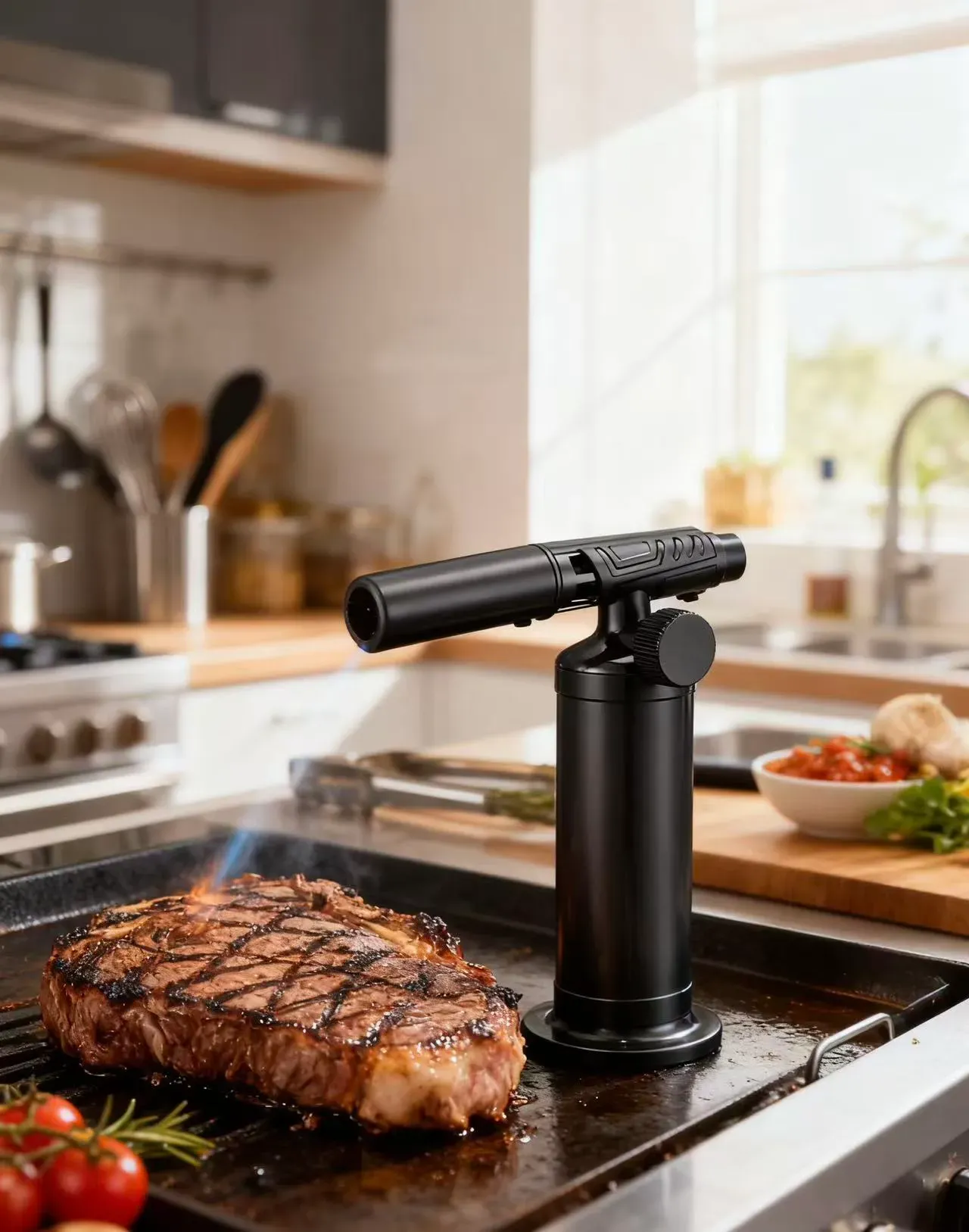 All-metal Windproof Butane Flame  High-temperature Flame Torch Lighter