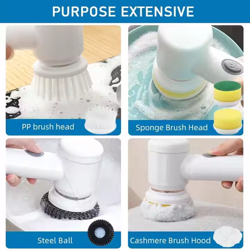 Auto Electric Cleaning Magic Brush: Multi - Head Cleaner