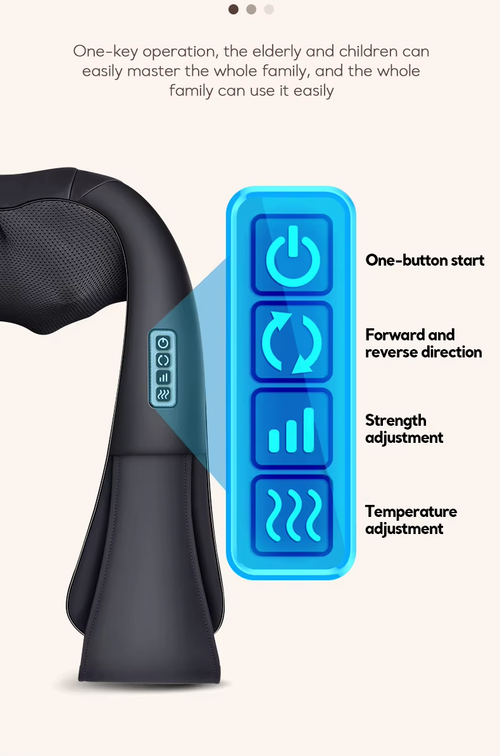 Ergonomic Heat Shiatsu Massager: Neck, Shoulder, Body Relief