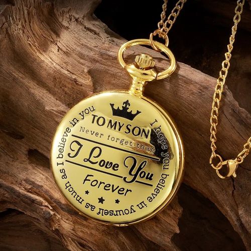 To My Son Engraved Gold Pocket Watch