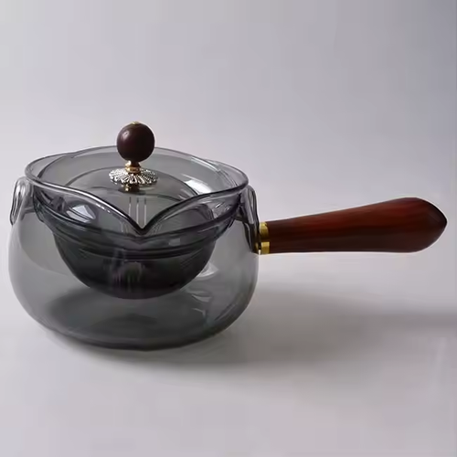 360° Rotary Wood - Handle Borosilicate Tea Kettle