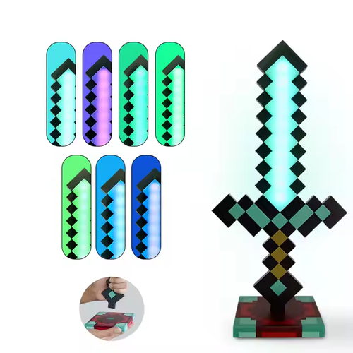 Minecraft Diamond Sword Lamp: 7 - Color & Sword Aura