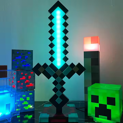 Minecraft Diamond Sword Lamp: 7 - Color & Sword Aura