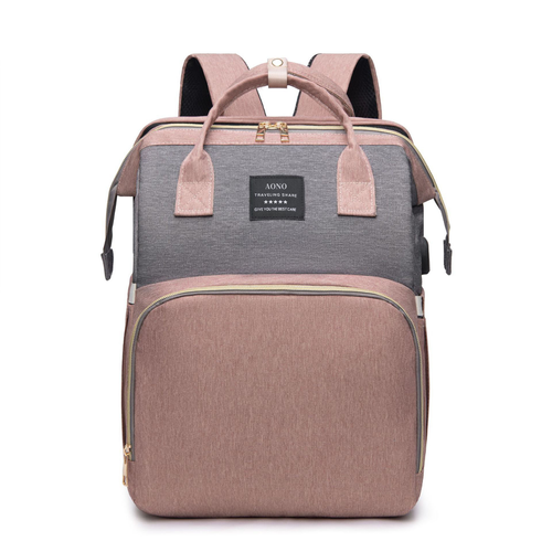 All - in - One Foldable Crib Diaper Bag • Mosquito Net & Toy Hanger