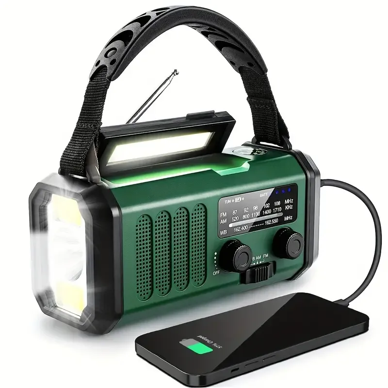 10000mAh Solar-Powered Emergency Radio