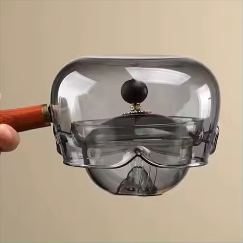 360° Rotary Wood - Handle Borosilicate Tea Kettle