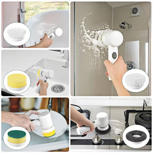 Auto Electric Cleaning Magic Brush: Multi - Head Cleaner