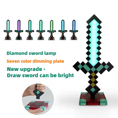 Minecraft Diamond Sword Lamp: 7 - Color & Sword Aura