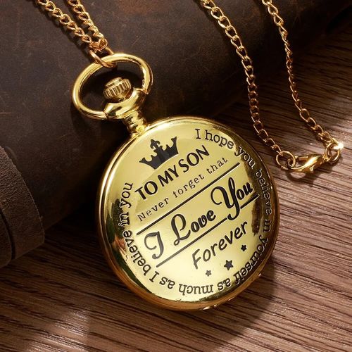 To My Son Engraved Gold Pocket Watch