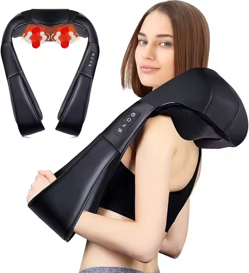 Ergonomic Heat Shiatsu Massager: Neck, Shoulder, Body Relief