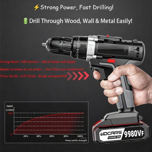 Powerful Cordless Drill – Strong Torque, Long Battery Life, Pay on Delivery!