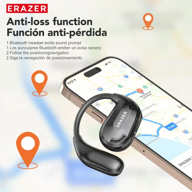 ERAZER XT66Pro OWS Translation Wireless Bluetooth Earphones Support 135 Languages Real Time Bluetooth Translation Earbuds HIFI Sound Quality Light-Weight Headphones Built-in Microphone Support Phone Calls Music AI Chat
