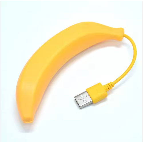 Banana USB Hub 4 Port USB 2.0 Hub with Cable Mini Hub Socket Pattern Splitter Cable Adapter for Laptop PC