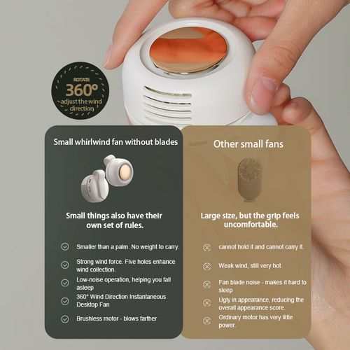 Mini bladeless portable waist - clip fan