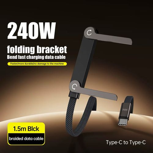 Fast Charging USB-C Cable with Foldable Phone Stand