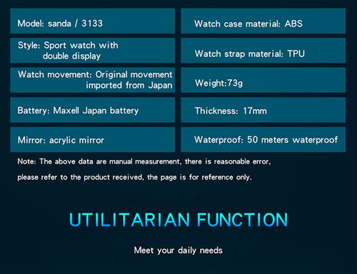 Men's waterproof electronic sports watch