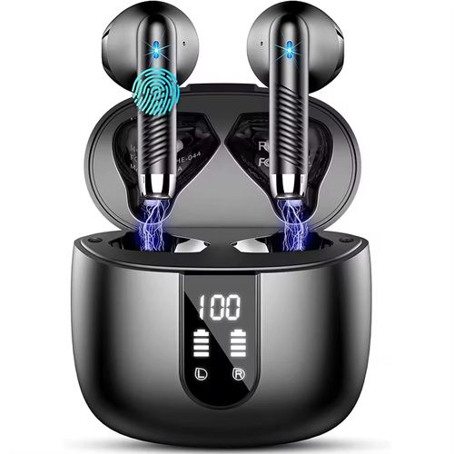 True wireless earbuds with high-definition digital display