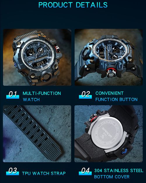Men's waterproof electronic sports watch