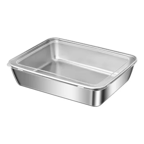 Stainless Steel Square Food Storage Containers with Lids, Leak-Proof, Set of 3