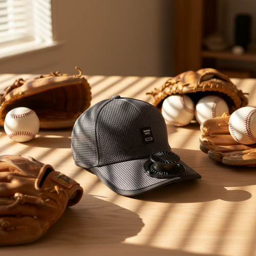 Solar-Powered, Ventilated Mesh Baseball Cap with Fan for Sun Protection