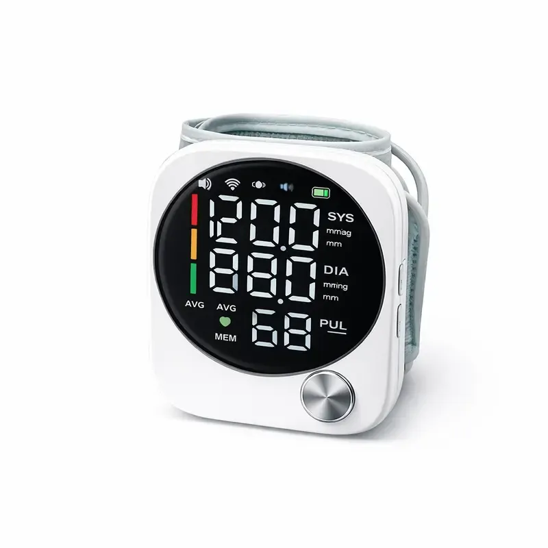 New Upgraded Rechargeable Wrist Blood Pressure with LED Touch Screen, Voice Broadcast & 99x2 Memory — Accurate Home BP Tracking Made Simple,Suitable 5.3 - 7.6 inches