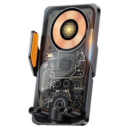 Universal Transparent In-Car Wireless Charging Phone Mount with Sensor-Activated Locking Mechanism—Compatible with Air Vents in Various Vehicle Models