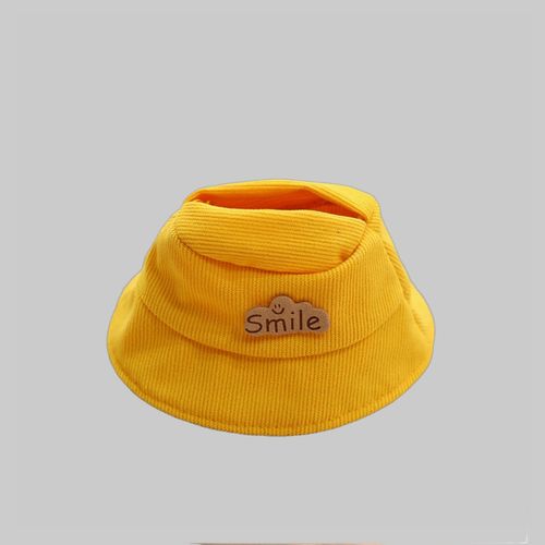 6.69 Inch Fashion Toy Doll with Smile Tag Bucket Hat Vinyl Small Pendant Hat Dress Up Doll Accessory
