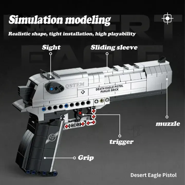 🎯408 PCS Gun Model kit with Shooting Function