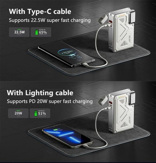 Magnetic Power Bank – 10,000mAh Power Bank with Wall Plug
