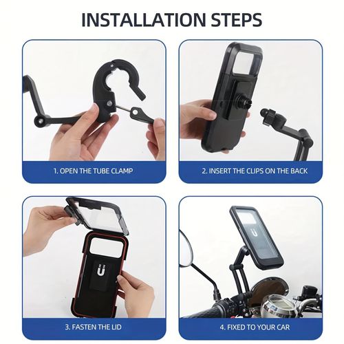 Adjustable 360° Rotatable Acrylic Bicycle Phone Holder