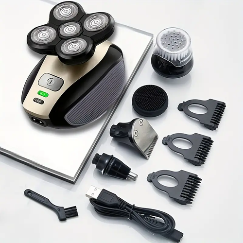5 in 1 Rechargeable Head Shaver Bald Head Razor Grooming Kit With Hair Clipper