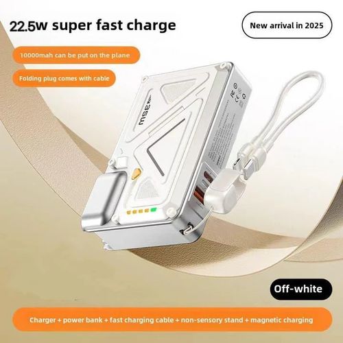 Magnetic Power Bank – 10,000mAh Power Bank with Wall Plug