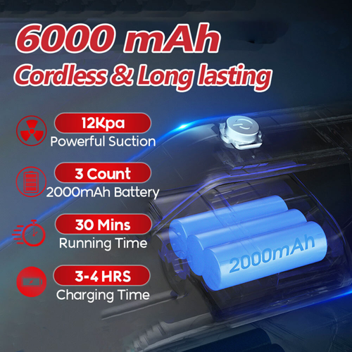 Handheld Vacuum High Power with Long Extension Tube, Car Vacuum Cordless, USB Charging Portable Dust Buster for car House Office Clean