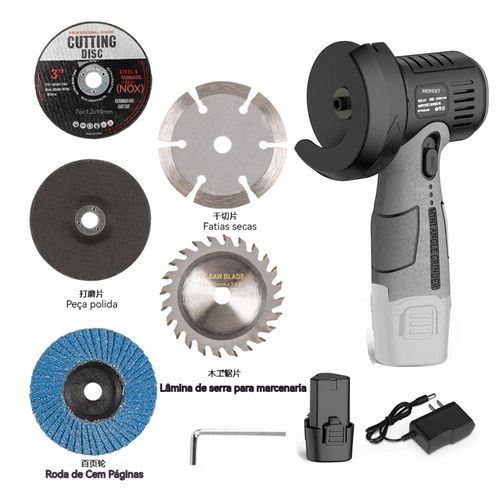 With 5 Cutting Discs, Rechargeable 🧰12V Mini Angle Grinder