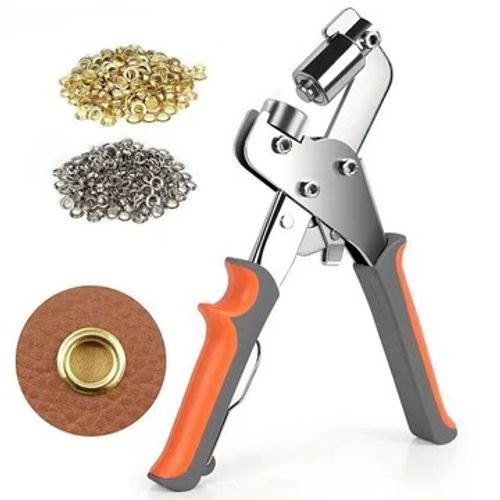 Grommet Tool Kit, Includes 500pcs 0.375-Inch Metal Grommets | All-in-One Eyelet Punch Set for Fabric, Canvas, Tarps & More
